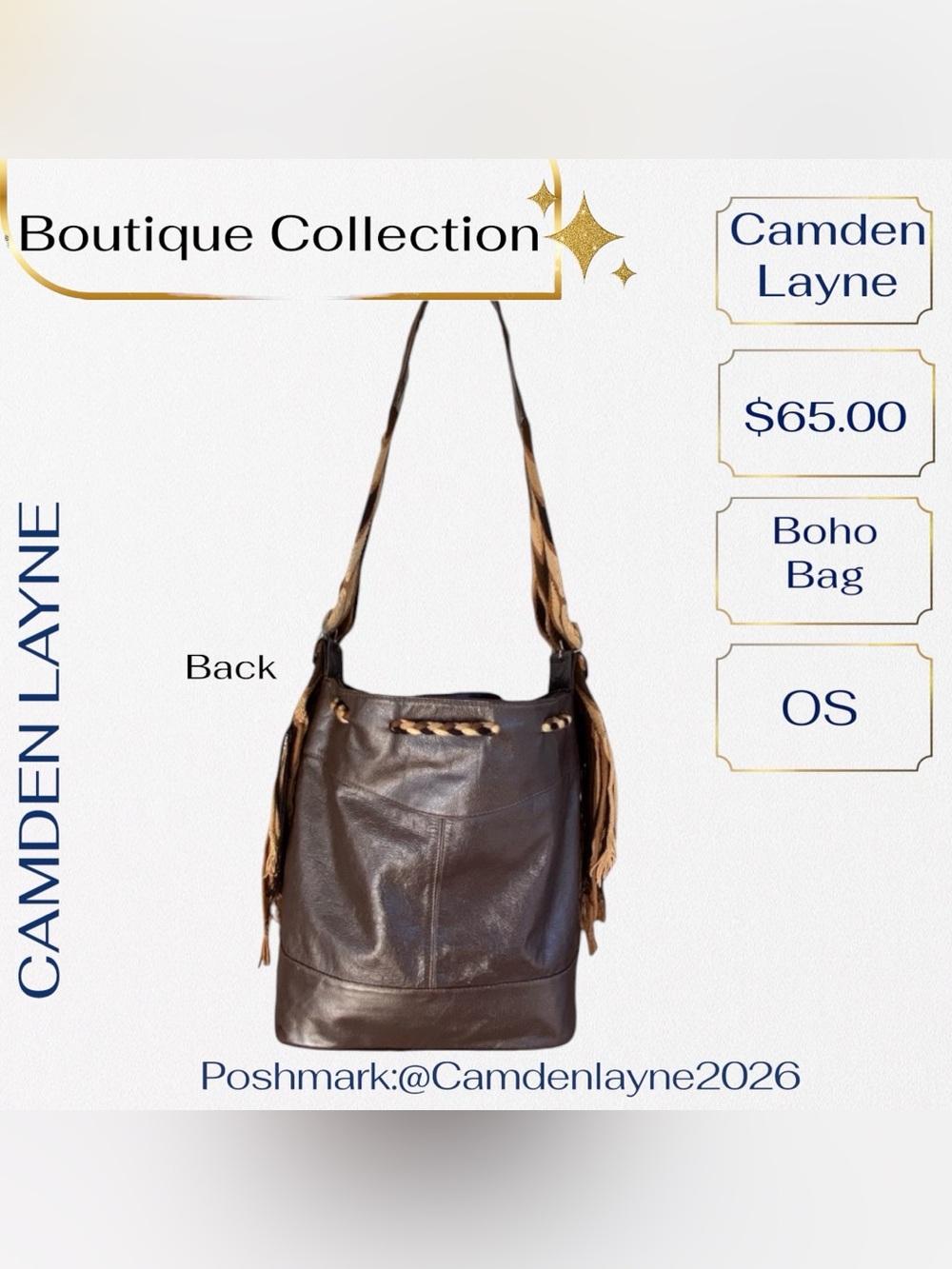 Camden Layne Boho Brown and Tan Shoulder Bag - Picture 8 of 11